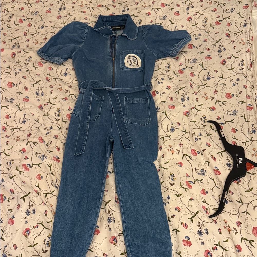 Mini Rodini Blue Denim Jumpsuit with Belt